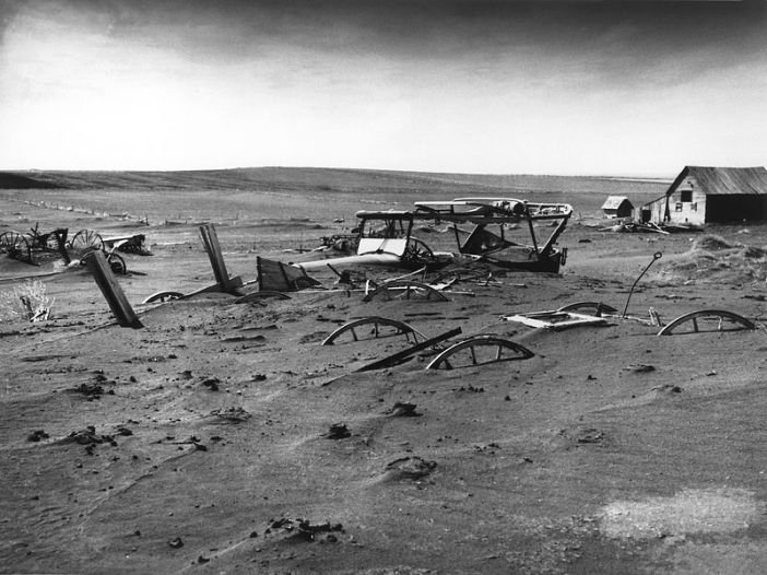 A South Dakota farm during the Dust Bowl, 1936