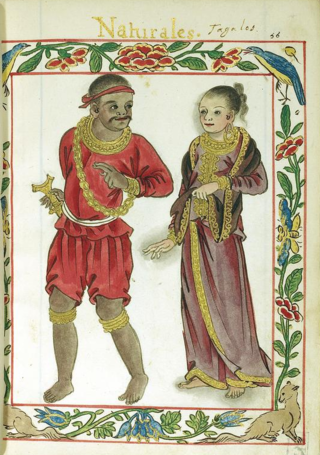 A Tagalog couple of the Maginoo caste depicted on a page of the 16th-century Boxer Codex.